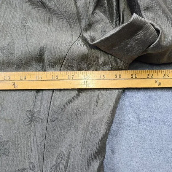 Floral Jacquard Skirt Suit Set Sage Green Size 12 - Picture 6 of 16